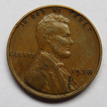 Load image into Gallery viewer, 1938 USA Lincoln One Cent Coin
