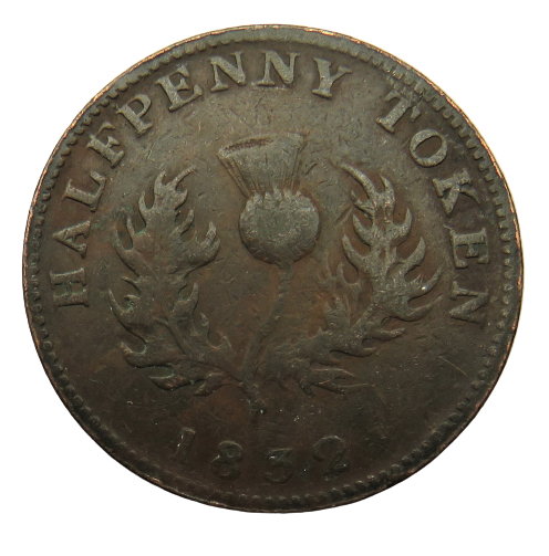 1832 Province Of Nova Scotia Halfpenny Token