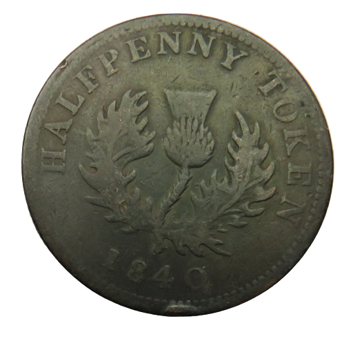 1840 Province Of Nova Scotia Halfpenny Token