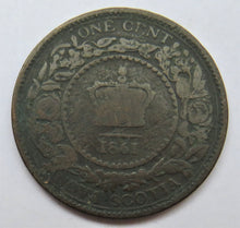 Load image into Gallery viewer, 1861 Queen Victoria Nova Scotia One Cent Coin
