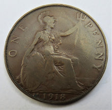 Load image into Gallery viewer, 1918-KN King George V 1d One Penny Coin - Great Britain
