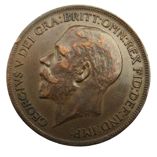 1922 King George V One Penny Coin - Great Britain