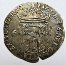 Load image into Gallery viewer, 1574 Scotland James VI 2nd Coinage Silver Hammered Half Merk Coin
