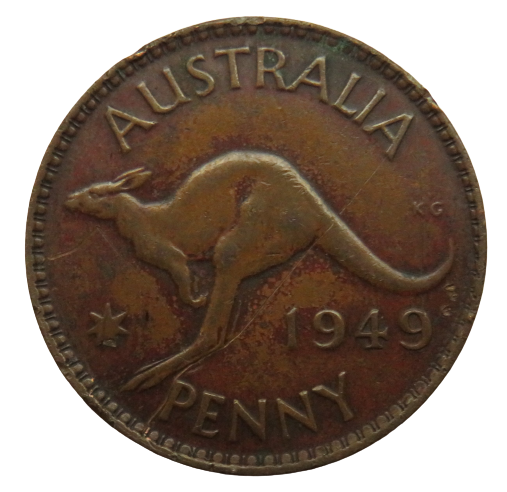 1949 King George VI Australia One Penny Coin