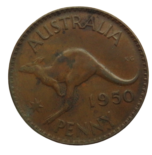 1950 King George VI Australia One Penny Coin