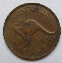 Load image into Gallery viewer, 1950 King George VI Australia One Penny Coin
