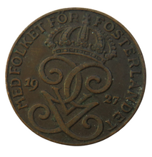 Load image into Gallery viewer, 1927 Sweden 2 Ore Coin
