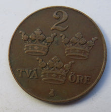 Load image into Gallery viewer, 1927 Sweden 2 Ore Coin
