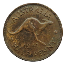 Load image into Gallery viewer, 1941 King George VI Australia Halfpenny Coin
