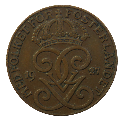 1927 Sweden 2 Ore Coin