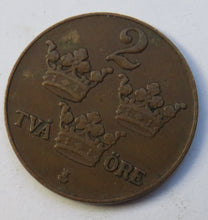 Load image into Gallery viewer, 1927 Sweden 2 Ore Coin
