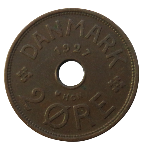 1927 Denmark 2 Ore Coin