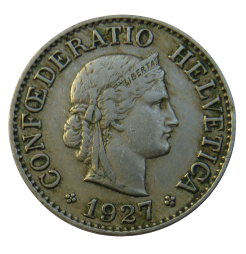 1927 Switzerland 10 Rappen Coin