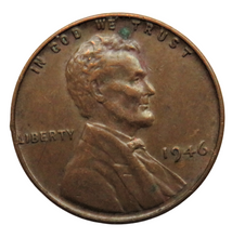 Load image into Gallery viewer, 1946 USA Lincoln One Cent Coin
