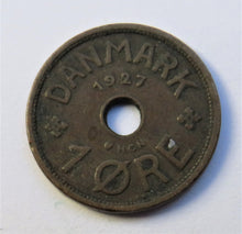 Load image into Gallery viewer, 1927 Denmark One Ore Coin
