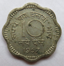 Load image into Gallery viewer, 1957 India-Republic 10 Naye Paise Coin
