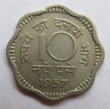 Load image into Gallery viewer, 1957 India-Republic 10 Naye Paise Coin
