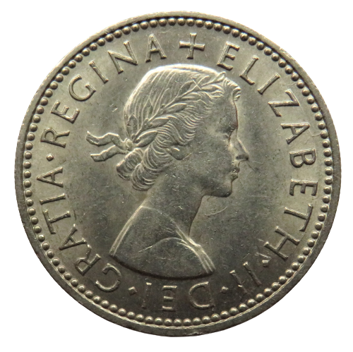 1959 Queen Elizabeth II Shilling Coin (English Reverse) Higher Grade