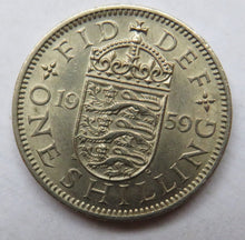 Load image into Gallery viewer, 1959 Queen Elizabeth II Shilling Coin (English Reverse) Higher Grade
