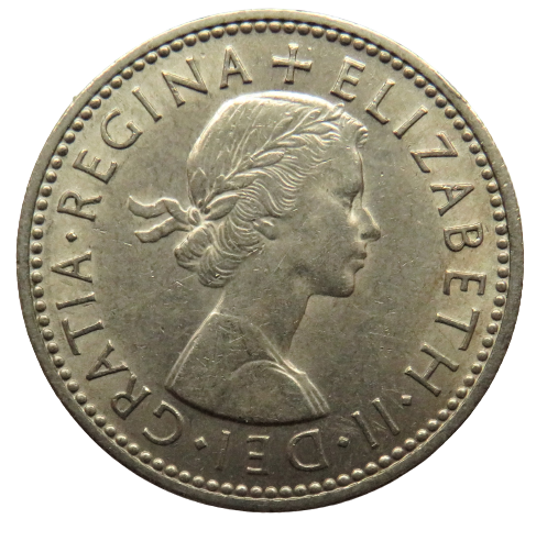 1959 Queen Elizabeth II Shilling Coin (English Reverse) High Grade