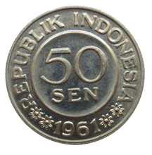 Load image into Gallery viewer, 1961 Indonesia 50 Sen Coin
