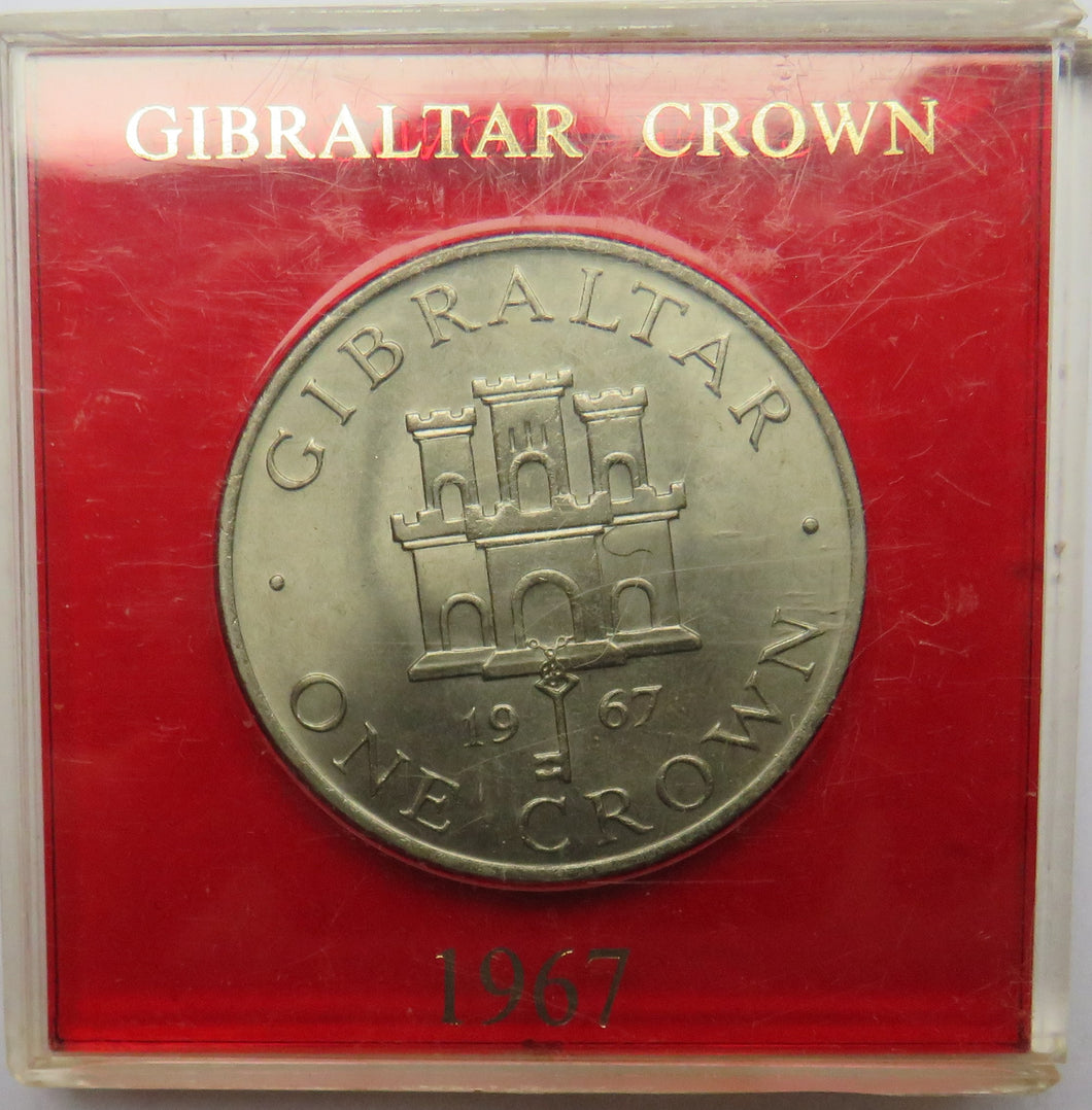 1967 Gibraltar One Crown Cased Coin