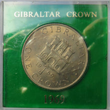 Load image into Gallery viewer, 1969 Gibraltar One Crown Cased Coin
