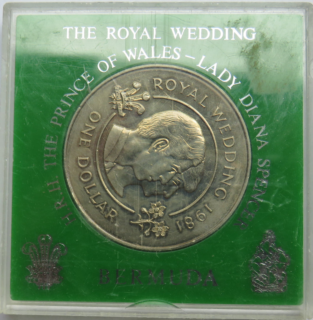 1981 Bermuda $1 One Dollar Coin Royal Wedding