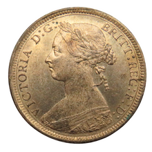 Load image into Gallery viewer, 1887 Queen Victoria Bun Head Halfpenny Coin Unc - Great Britain
