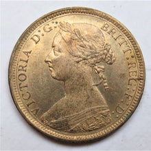 Load image into Gallery viewer, 1887 Queen Victoria Bun Head Halfpenny Coin Unc - Great Britain
