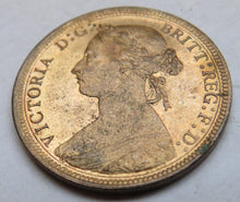 Load image into Gallery viewer, 1887 Queen Victoria Bun Head Halfpenny Coin Unc - Great Britain
