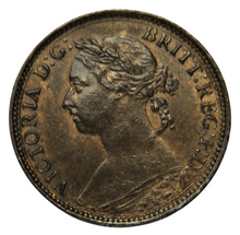 Load image into Gallery viewer, 1891 Queen Victoria Bun Head Farthing Coin - Great Britain
