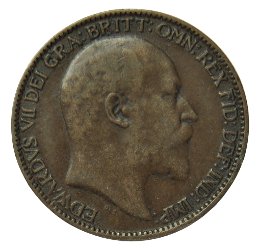 1909 King Edward VII Farthing Coin - Great Britain