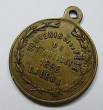 Load image into Gallery viewer, 1898 French Medal - Souvenir Dela Fete 17 Juillet 1898 Saleux
