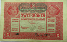 Load image into Gallery viewer, 1917 Austria 2 Korona Banknote
