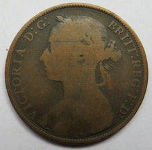 Load image into Gallery viewer, 1889 Queen Victoria Bun Head One Penny Coin - Great Britain
