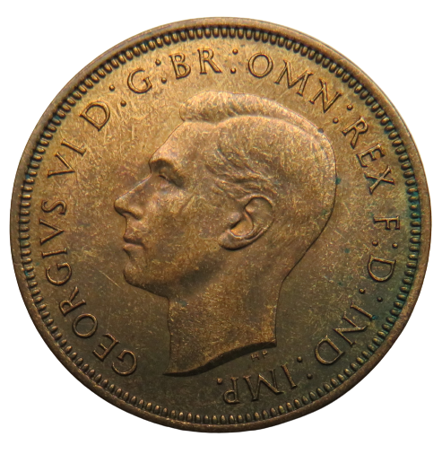 1937 King George VI Halfpenny Coin - Great Britain