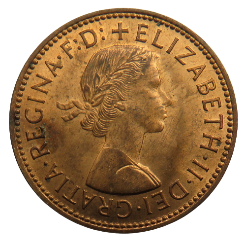 1966 Queen Elizabeth II Halfpenny Coin - Great Britain