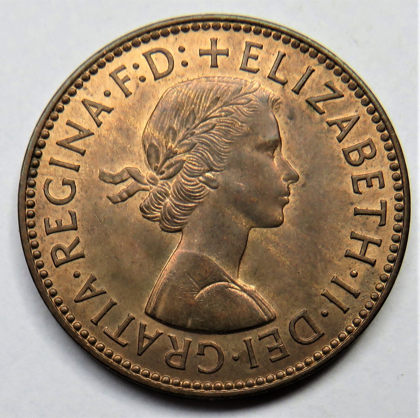 1958 Queen Elizabeth II Halfpenny Coin - Great Britain