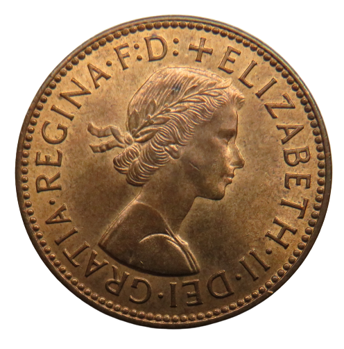 1964 Queen Elizabeth II Halfpenny Coin - Great Britain