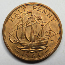 Load image into Gallery viewer, 1964 Queen Elizabeth II Halfpenny Coin - Great Britain
