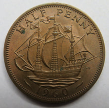 Load image into Gallery viewer, 1960 Queen Elizabeth II Halfpenny Coin - Great Britain
