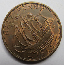 Load image into Gallery viewer, 1965 Queen Elizabeth II Halfpenny Coin - Great Britain
