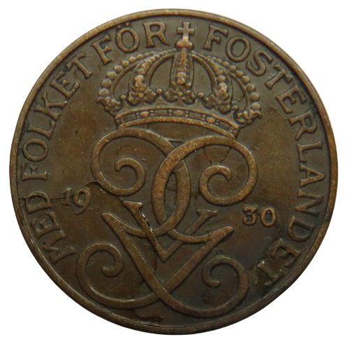 1930 Sweden 5 Ore Coin