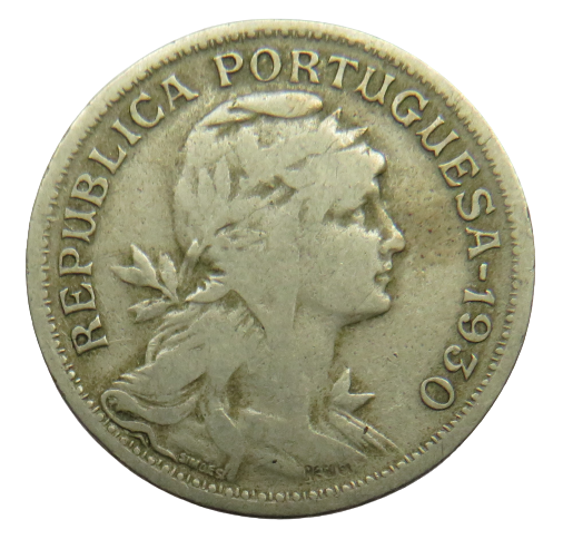 1930 Portugal 50 Centavos Coin