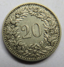 Load image into Gallery viewer, 1909 Switzerland 20 Rappen Coin
