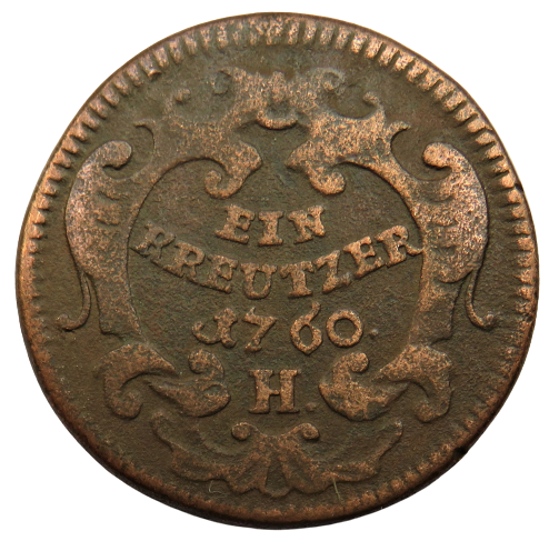 1760-H Austria One Kreuzer Coin