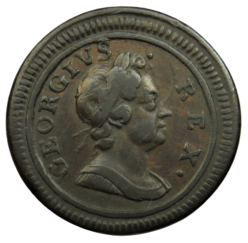 1719 King George I Farthing Coin - Great Britain