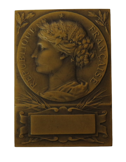 Republique Of Francaise S.E.F Rectangular Bronze French Medal