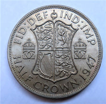 Load image into Gallery viewer, 1947 King George VI Halfcrown Coin In High Grade - Great Britain
